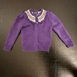 Ralph Lauren Fair Isle Cardigan Sweater Kids 5T 5